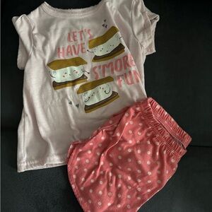 Carter's Pink and White Pajama Set with Fun Graphic